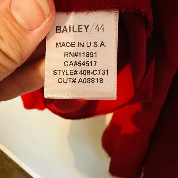 Bailey 44 Red Ruffled Layered Long Sleeve Blouse Size Large - Picture 3 of 11